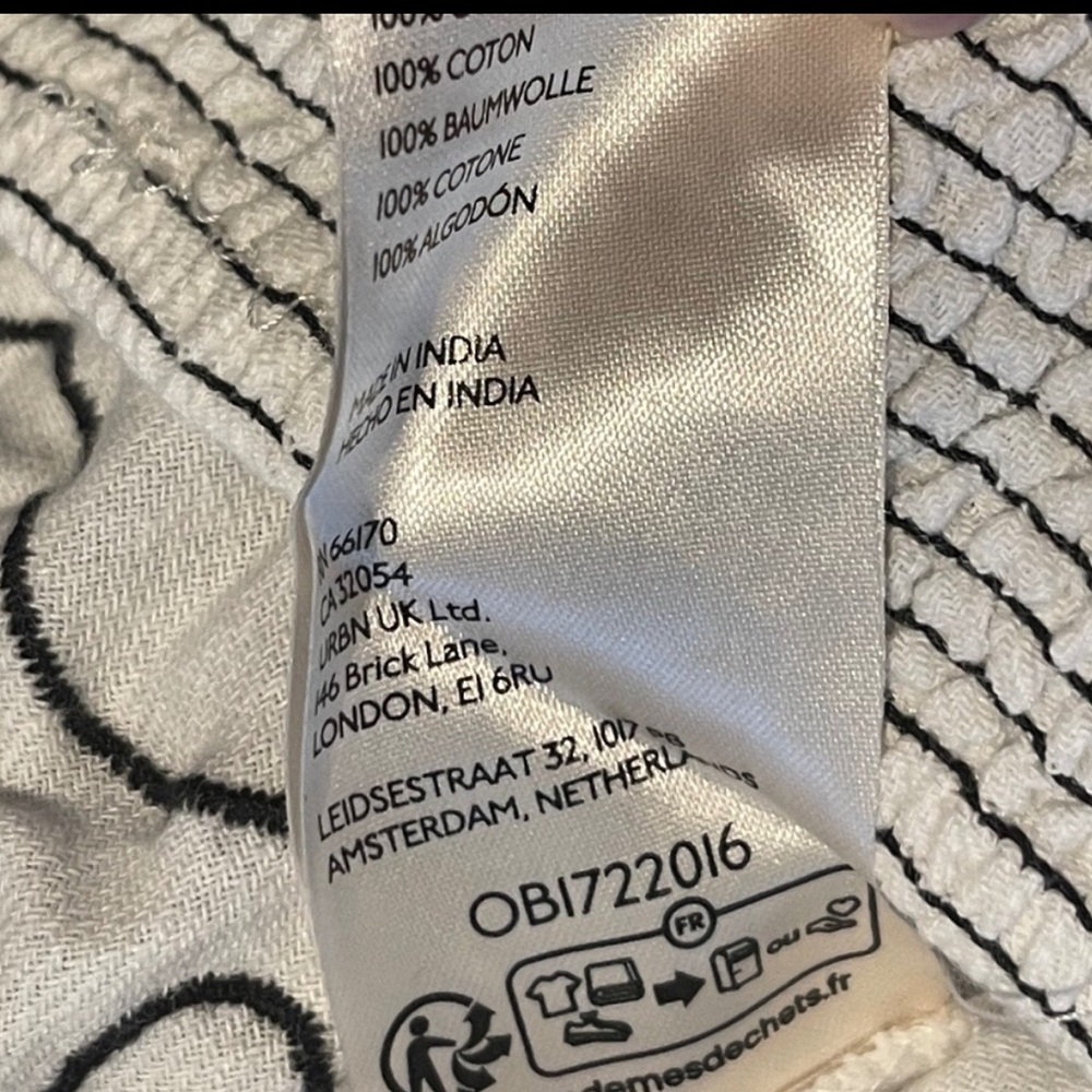 NWT Free People Lotus 2 Piece Set, White/Black Combo, Large - Picture 5 of 6